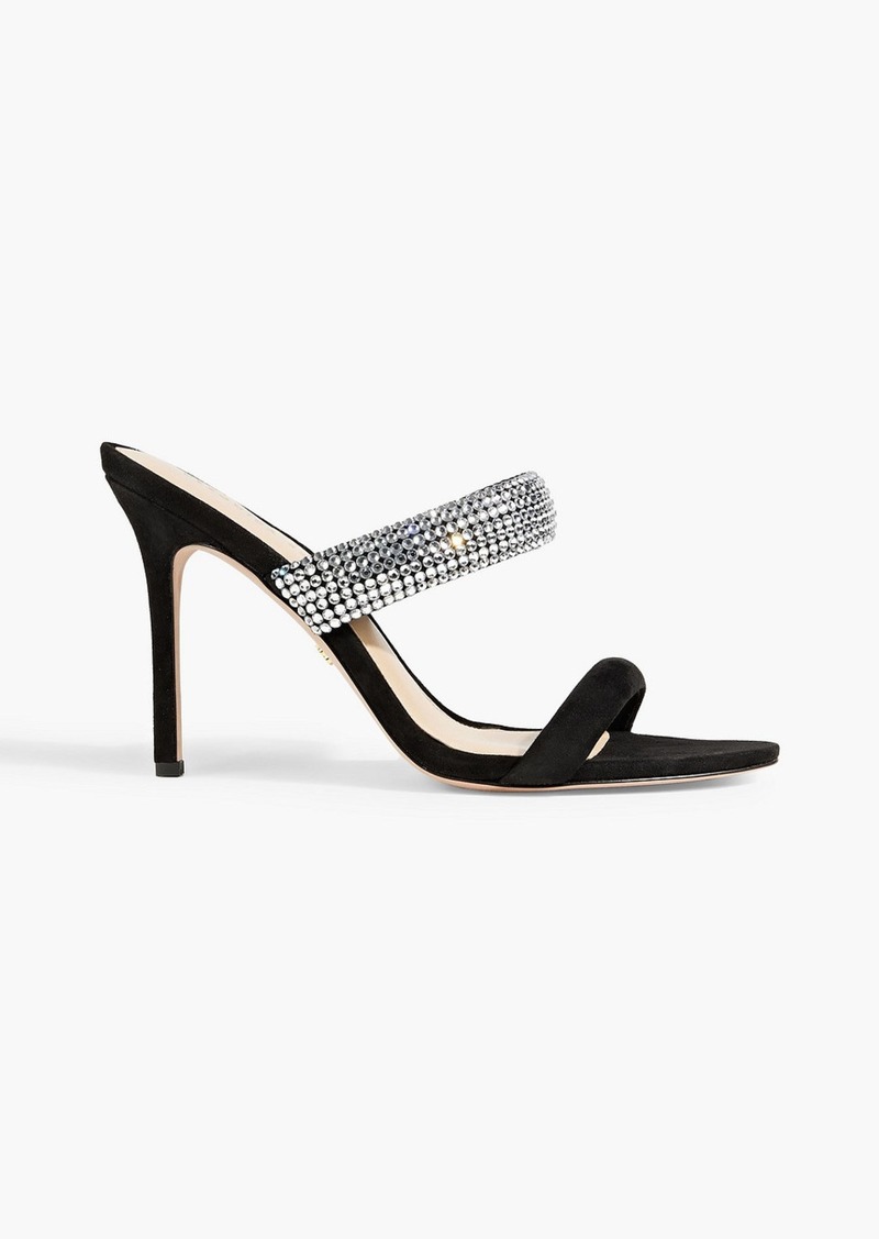 Veronica Beard - Alvari crystal-embellished suede mules - Black - US 5