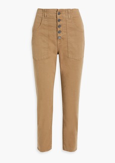 Veronica Beard - Arya cropped cotton-blend twill tapered pants - Brown - 27