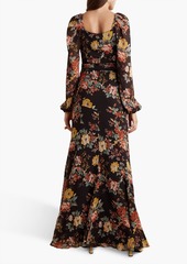 Veronica Beard - Avani wrap-effect floral-print silk-chiffon maxi dress - Brown - US 0