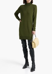 Veronica Beard - Banner button-detailed merino wool turtleneck mini dress - Green - XS