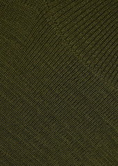 Veronica Beard - Banner button-detailed merino wool turtleneck mini dress - Green - L