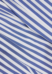 Veronica Beard - Baylor pleated striped cotton-blend poplin shirt - Blue - US 2