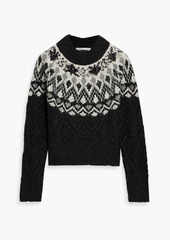 Veronica Beard - Bead-embellished Fair Isle knitted sweater - Gray - M