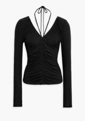 Veronica Beard - Behati ruched stretch-modal jersey top - Black - S
