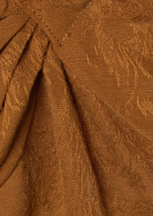 Veronica Beard - Belinda one-shoulder modal and linen-blend jacquard top - Brown - US 12