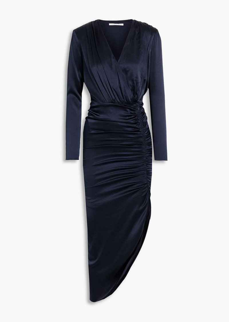 Veronica Beard - Cameri asymmetric ruched satin dress - Blue - US 2