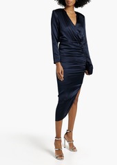 Veronica Beard - Cameri asymmetric ruched satin dress - Blue - US 2