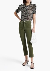 Veronica Beard - Carly high-rise skinny jeans - Green - 24