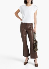 Veronica Beard - Carson faux stretch-leather flared pants - Brown - 31