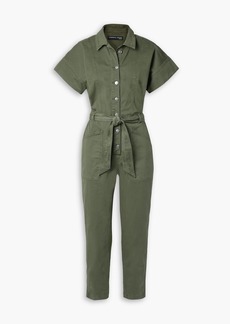 Veronica Beard - Cropped cotton-blend twill jumpsuit - Green - M