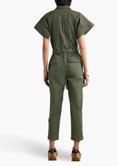 Veronica Beard - Cropped cotton-blend twill jumpsuit - Green - M