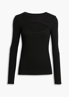 Veronica Beard - Curtley cutout ribbed stretch-Pima cotton jersey top - Black - XS