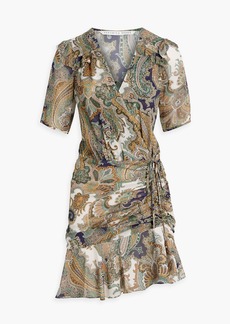 Veronica Beard - Dakota ruffled paisley-print silk-chiffon mini dress - Green - US 0