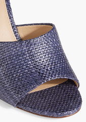 Veronica Beard - Dali faux raffia wedge mules - Blue - US 10