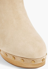 Veronica Beard - Daxi studded shearling ankle boots - Neutral - US 5.5