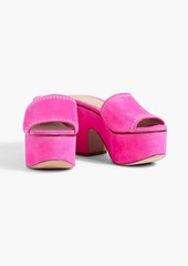 Veronica Beard - Dessie suede platform mules - Pink - US 12