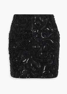 Veronica Beard - Elten embellished cotton mini skirt - Black - US 0