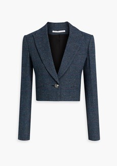 Veronica Beard - Fabiola cropped Prince of Wales checked tweed blazer - Blue - US 0