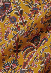 Veronica Beard - Ferrara ruched printed silk-crepe maxi dress - Yellow - US 2