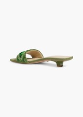 Veronica Beard - Finlee embellished suede mules - Green - US 10