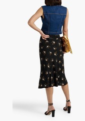 Veronica Beard - Franconia wrap-effect floral-print silk-blend jacquard midi skirt - Black - US 2