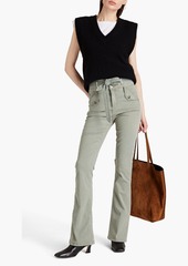 Veronica Beard - Giselle belted high-rise flared jeans - Green - 23