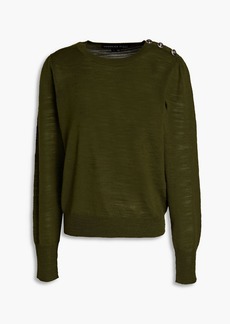 Veronica Beard - Grayden button-embellished slub merino wool sweater - Green - XS