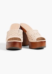 Veronica Beard - Guadalupe woven leather platform mules - Pink - US 10
