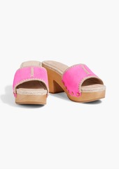 Veronica Beard - Hannalee jute-trimmed suede platform mules - Pink - US 10
