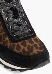 Veronica Beard - Hartley leopard-print suede and textured-leather sneakers - Animal print - US 7