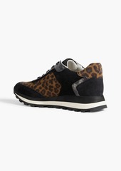 Veronica Beard - Hartley leopard-print suede and textured-leather sneakers - Animal print - US 7