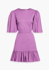 Veronica Beard - Iker cutout ruffled cotton-blend poplin mini dress - Purple - US 12