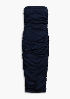 Veronica Beard - Kupa strapless stretch-silk satin midi dress - Blue - US 6