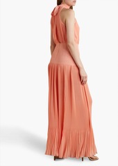 Veronica Beard - Lilliana plissé-crepe halterneck maxi dress - Orange - US 2