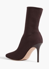 Veronica Beard - Lisa stretch-knit sock boots - Brown - US 9.5