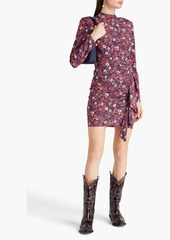 Veronica Beard - Louella floral-print stretch-silk mini dress - Red - US 2