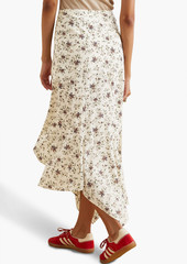 Veronica Beard - Mac floral-print silk-blend crepe de chine midi skirt - White - US 2