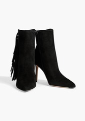 Veronica Beard - Nyomi fringed suede ankle boots - Black - US 6.5