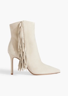 Veronica Beard - Nyomi fringed suede ankle boots - Gray - US 6