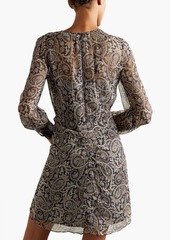 Veronica Beard - Palmora ruched paisley-print silk-chiffon mini dress - Black - US 0