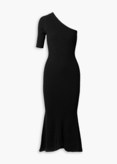 Veronica Beard - One-shoulder ribbed-knit midi dress - Black - XS