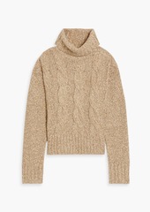 Veronica Beard - Selleck cold-shoulder cable-knit cotton-blend turtleneck sweater - Neutral - M