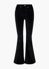 Veronica Beard - Sheridan cotton-blend velvet flared pants - Black - 26