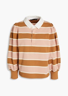 Veronica Beard - Striped cotton-jersey polo shirt - Pink - XS