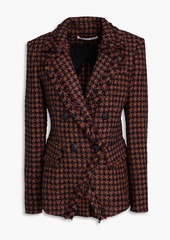 Veronica Beard - Taja Dickey double-breasted houndstooth cotton-blend tweed blazer - Brown - US 00