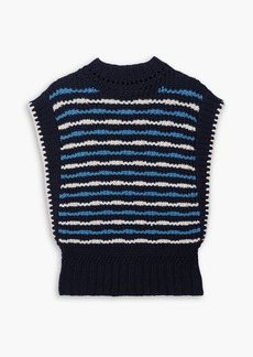 Veronica Beard - Tarina striped jacquard-knit vest - Blue - XS