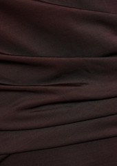 Veronica Beard - Tristana asymmetric ruched stretch-jersey midi dress - Black - US 00