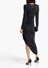 Veronica Beard - Tristana asymmetric ruched stretch-jersey midi dress - Black - US 00