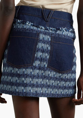 Veronica Beard - Trufino cotton-blend tweed and denim mini skirt - Blue - US 2