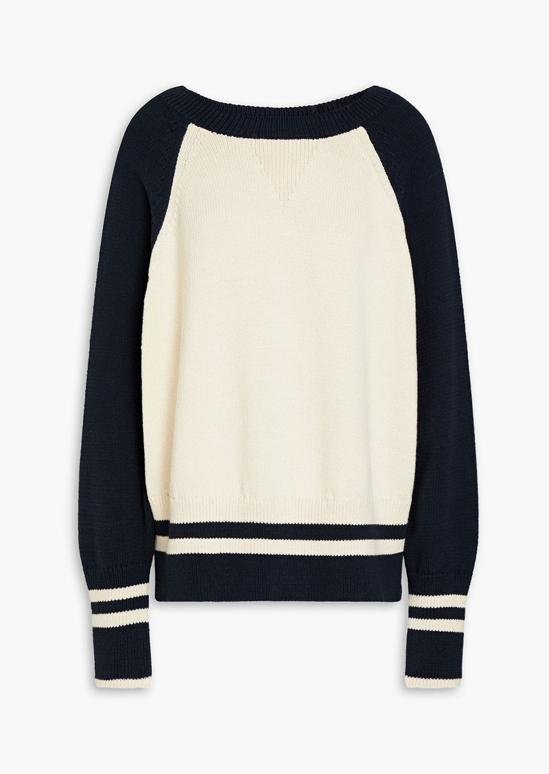 Veronica Beard - Two-tone cotton sweater - Blue - S